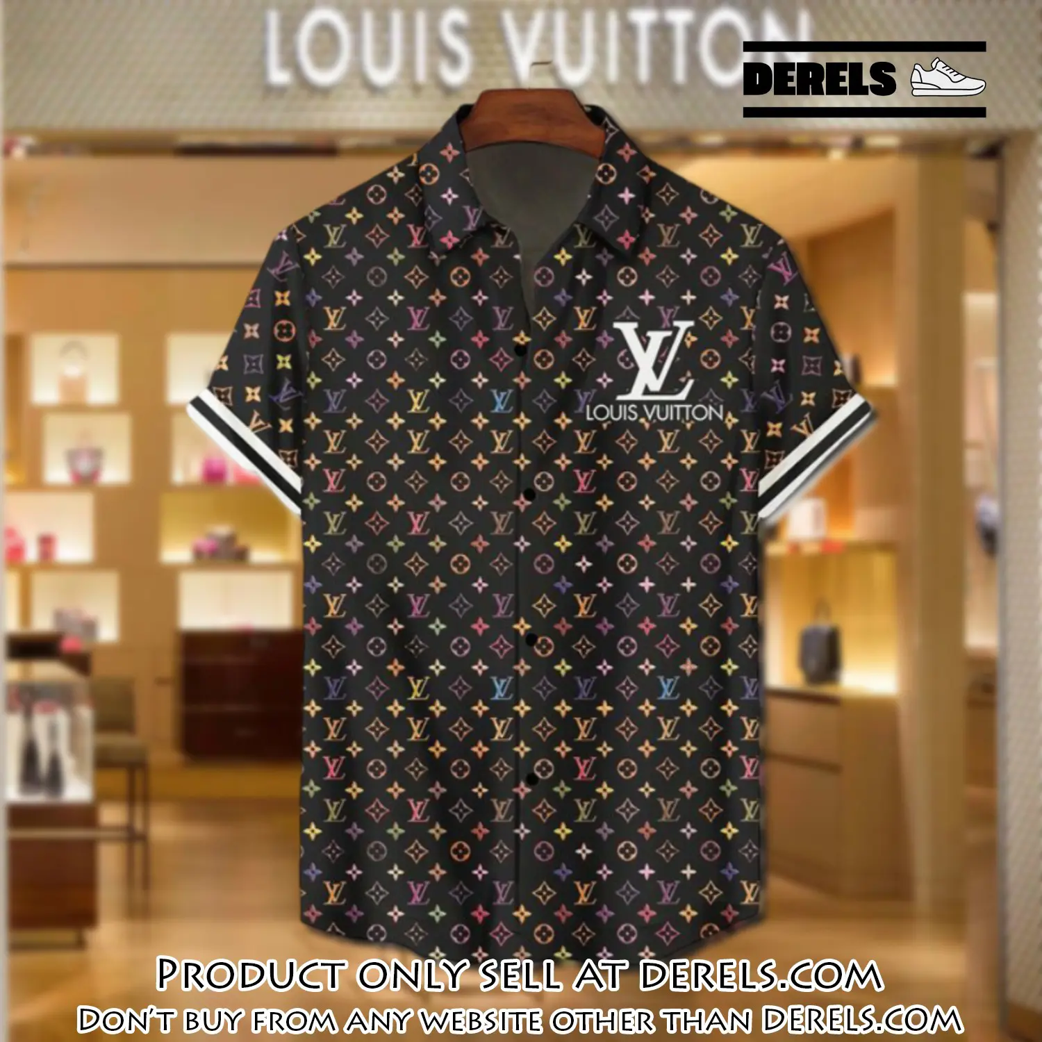 Lv louis vuitton luxury hawaiian shirt & short set lhs1188 dr1606358